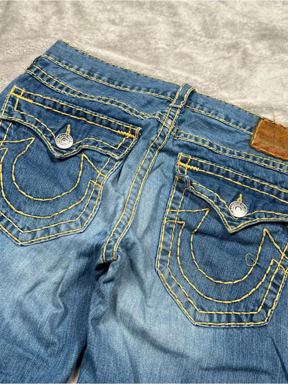 VTG True Religion Billy Super T Bootcut Jeans Men 36x34 USA Made Thick Stitch